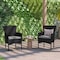 Flash Furniture Black Wicker Patio Chairs & Cream Cushions, PK 2 2-TW-3WBE074-BK-GG - alternate 1